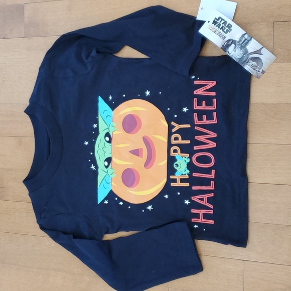 Toddler Boys Girls Star Wars Baby Yoda HAPPY HALLOWEEN T-Shirt Size 2T 3T 4T 5T - Picture 1 of 2
